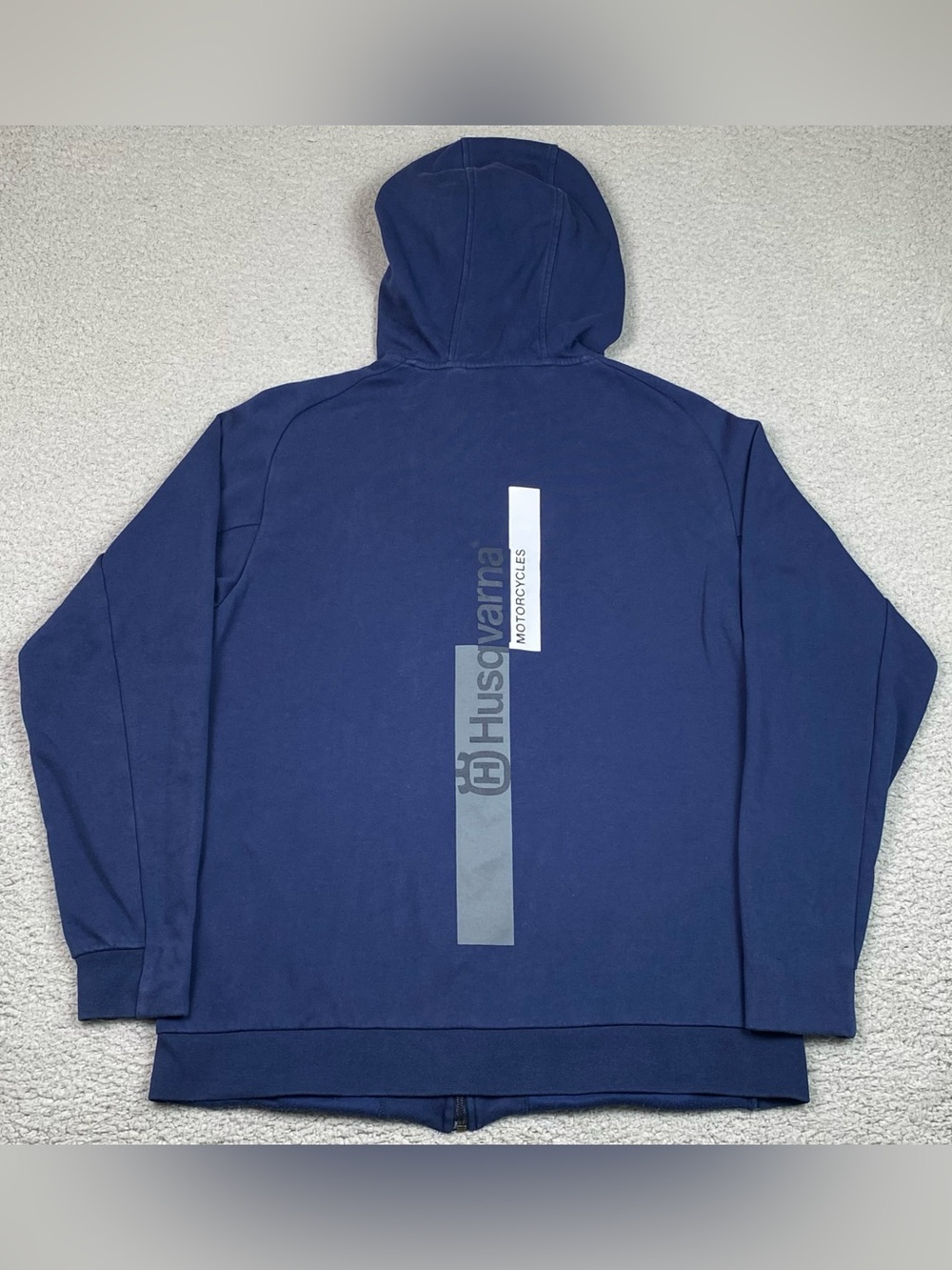 Husqvarna Hoodie Men's Size L Blue Full Zip Sweatshirt Motorcycles Large